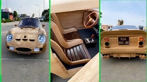 Close-up of the wooden GTO 250 supercar #shorts