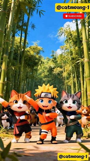 cute cat dancing with naruto baby shark music #cat #naruto #dance