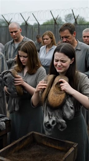 From 1941 to 1944, the process of dehumanization at Auschwitz concentration camp began the moment prisoners arrived. Upon arrival, they were immediately stripped of their personal identity and appearance. Their heads were shaved—especially women’s hair, which was collected for industrial use, including the production of textiles and felt. Personal clothing was confiscated, and prisoners were given ill-fitting, striped uniforms, often too large or too small, and wooden clogs that offered no comfo