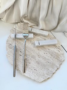 White Marble Cutlery Rest Blocks With Knife Holder Marble Dinnerware Decorative Cutlery Holder Rest , Lilac Marble Flatware Display Rest - Etsy