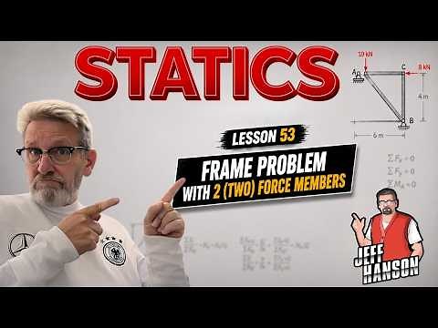 Statics: Lesson 53 - Frame Problem with 2 (Two) Force Members