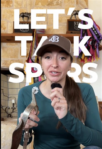 I think western spurs are the most misunderstood tool. And I get it! If all you’ve seen is Western movies where the spurs maybe look big or spikey you may have no idea how these actually work! I would argue that a rowel can actually make the pressure of a spur softer. Additionally, if the long neck on the spur makes you nervous, you may notice the all-around western riders ride in a much longer stirrup than an English rider so their ankle floats away from that underside of the horse’s belly. So 