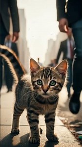 A tiny life, unseen in the crowd 🐱💔 | Emotional cinematic moment of a lonely kitten