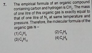 The empirical formula of an organic compound containing carbon ... | Filo