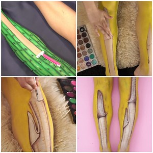 69K views · 266 reactions | LEG ART PAINTING - CACTUS & BANANA | MetDaan Tips | Facebook