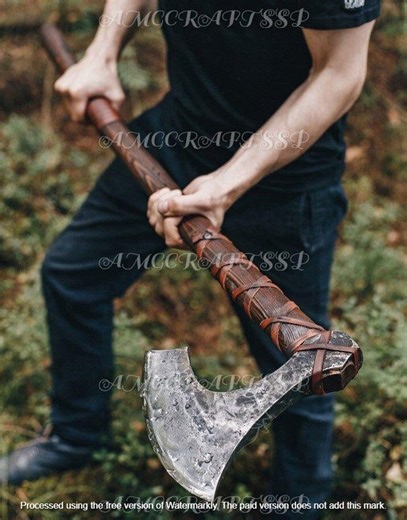 Hand Forged Steel Viking Axe, Rosewood Handle, Leather Sheath - Etsy