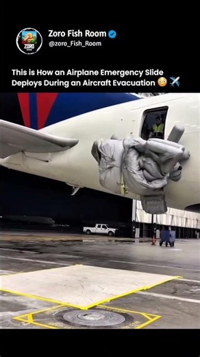 This is How an Airplane Emergency Slide Deploys During an Aircraft Evacuation😳