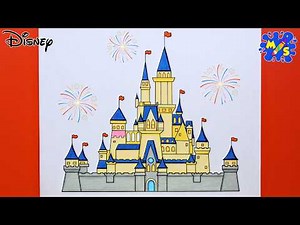How to Draw Disney Castle Easy - Step by Step Drawing Tutorial for Beginners
