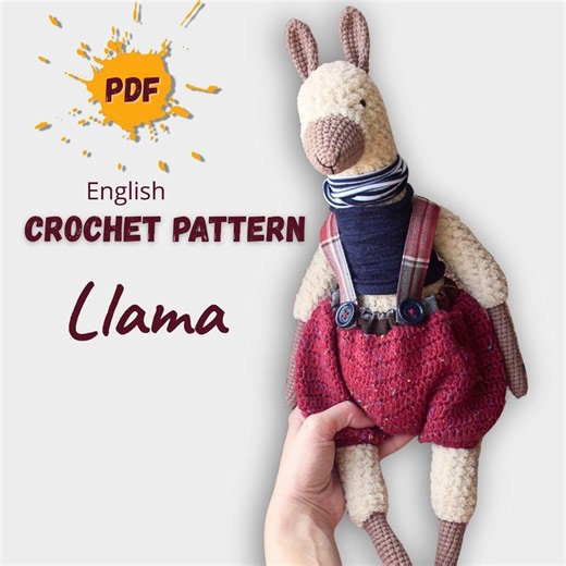 Crochet Llama Amigurumi Pattern | Large Plush Toy With Shorts (PDF Tutorial) - Etsy UK