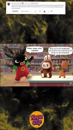 Iepurașul Bing și Flop merg la un magazin, iar Flop cumpără o kendama