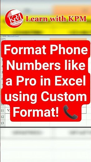 Format Phone Numbers like a Pro in Excel using Custom Format! 📞 #shorts #excel #viral