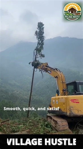 JCB Tree Removal Process 🌳 | Heavy Machine in Action #wood #automotivetools #comedyshorts