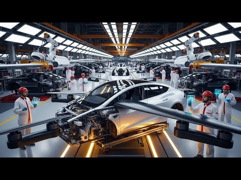 TESLA 2026 Flying Car Gigafactory | Inside the World’s Most Advanced Flying Vehicle Factory