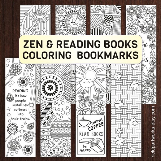 Coloring Bookmarks: Motivational Quotes & Art Doodles (PDF/JPEG) - Etsy UK