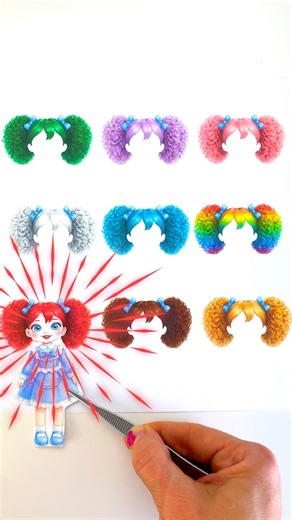 Poppy Playtime Choose the Right Hair Color for Poppy 🎀 #poppyplaytime #shorts