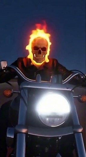 💀 GHOST RIDER in Real Life?! Flaming Skull Motorcycle Ride #aivideo #funny