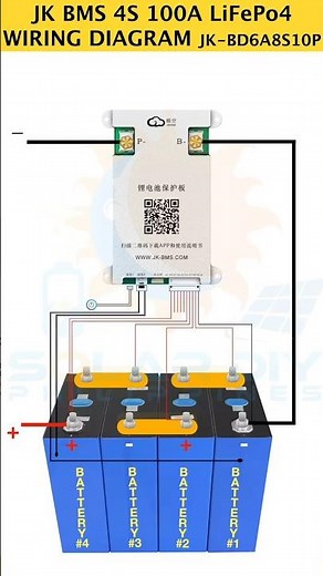 JK BMS 4S 100A LiFePo4 WIRING DIAGRAM JK-BD6A8S10P #solardiyphilippines #solardaddyph #bms #lifepo4