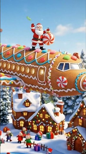 Santa’s Gingerbread Airplane?! The Most Magical Christmas Flight Ever! 🎄🍬✨ #shorts #Christmas