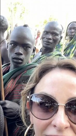 I got in the middle of the Suri tribe Donga stick fight #shorts #ethiopia #africantribe