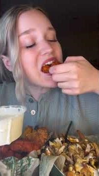 wingstop mukbang w hot honey tenders, Cajun fries with cheese sauce & ranch, and hot boneless