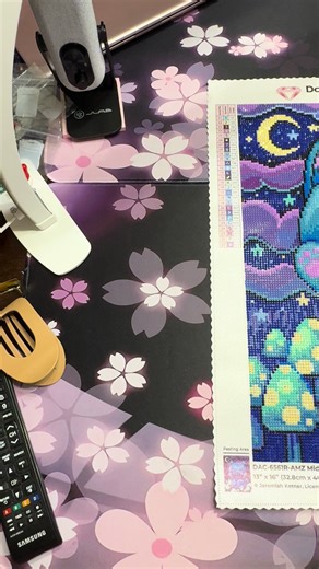 “Midnight Manekineko” by Jeremiah Ketner from @DiamondArtClub 27 colors with 2 ABs & 2 Fairy Dust round drills. 32.8 cm x 40.9 cm. I completed this canvas in 2 days #diamondartclub #diamondpainting #diamondart #hobby #jeremiahketner