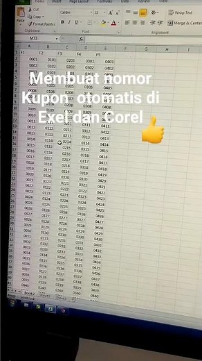 Membuat nomor Kupon otomatis di Excel dan corel. #kupon #nomore #nota #kupondoorprise #otomatis