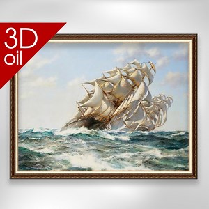 Montague Dawson - Ariel and Tapping Ships, Seascape | Museum Quality 3D Oil Canvas Print of Famous Artist Painting - Etsy
