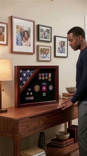 Dignified Corner Display for Flag and Medals