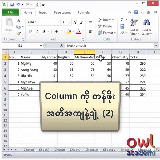 #microsoft #studytips #myanmar #excel #computer #table #fyp #cell #owlacademi #owl_academi #row #column