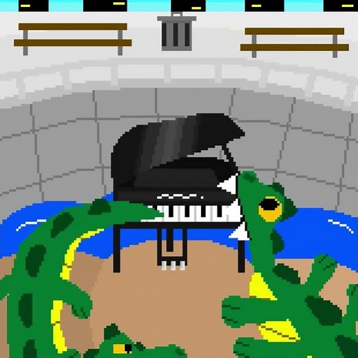 Alligators Playing the Piano! Pixel Art Animation!