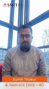 Listen to What Our Alumnus Has to Say About Sikkim Manipal Institute of Technology! 🌟 We are happy to share the inspiring words of one of our esteemed Alumnus Sumit Thankur (BTech ECE 2016 Batch) about his experience at Our Institute. His journey reflects the transformative power of education and the incredible opportunities that await you at our institution! 🌟 🌟 #AlumniSuccess #TransformativeEducation #InspiringJourney #OurUniversityPride #destinationmanipal #destinationsikkimmanipal #alumna