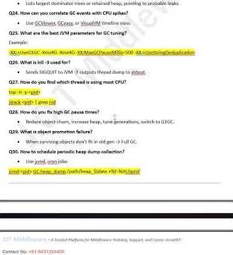 40 WebLogic Interview Questions - Heap dump, Thread dump, GC, CPU, Disk, Performance Issues