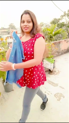 Rooftop Style in Red Top ❤️ | Summer Outfit Look #short #shorts #shortvideo
