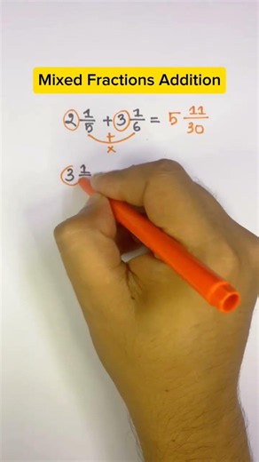 Fractions Addition Hacks 🚀 #mixedfraction #addition #shorts