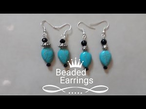 Turquoise Beads earring making l Easy earring making video