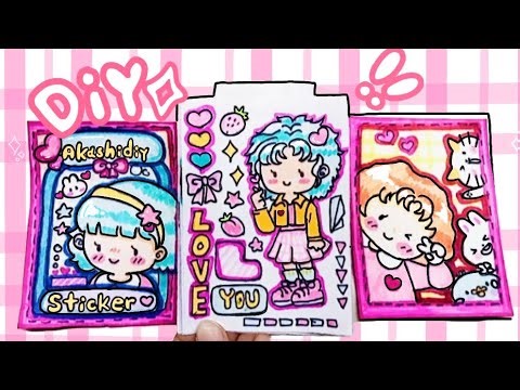 How to make "Sticker Book" with paper |Cute Journal sticker making easy tutorial| ASMR| video.🌸✨