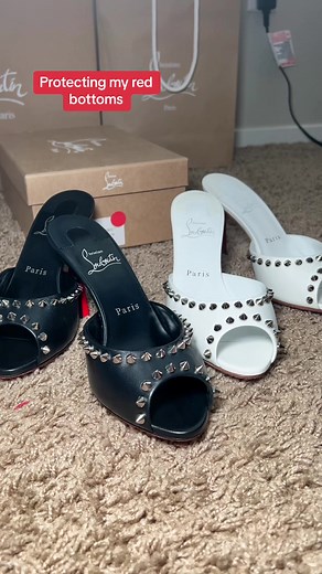 How I keep my red bottoms red #redbottoms #louboutin #unboxinglouboutins #chistianlouboutin #shoeprotection #heelprotector