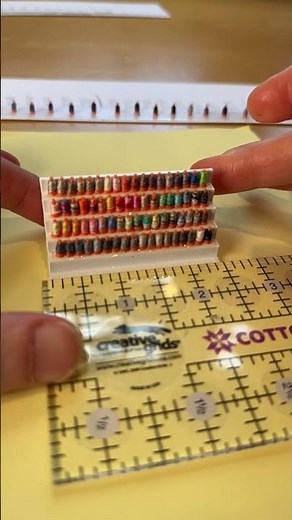 Placing 270 Mini Thread Spools in My 1:12 Scale Modern Quilt Studio Display #miniatures