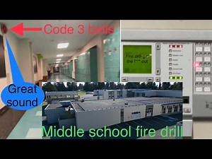 Middle school fire drill code/temp 3 bells great sounding system