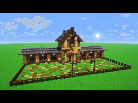 How to Build a Big Horse Stable in Minecraft - Minecraft Horse Stable Tutorial