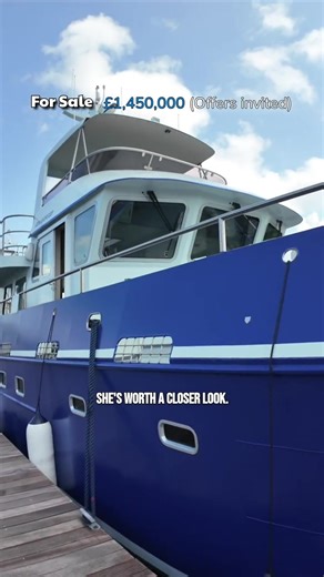 Sea Ranger is a steel-hulled trawler style motor boat currently listed for €1.45 million, with offers invited. Built by a North Sea commercial yard and powered by twin John Deere diesels, she’s designed for long-range cruising in serious conditions. Full Raymarine nav setup, deep walkaround decks, and a layout built with practicality in mind. If you want to watch the full video tour, head to the link in my bio and scroll down to the trawler yacht playlist. #boat #boating #boats #boatlife #boatto