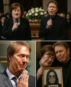 “It Felt Like Heaven Was Crying With Us…”: Susan Boyle And Sir Cliff Richard’s Soul-Crushing Duet Leaves Ozzy Osbourne’s Funeral In Tears....No drums. No spotlight. Just two broken voices and a cathedral wrapped in grief. As sunlight streamed through stained glass, Susan Boyle and Sir Cliff Richard rose in silence, their hands clasped, their faces pale with sorrow. Then, without warning, the first haunting note of “Abide With Me” filled the air. Sir Cliff’s trembling voice carried the weight of 