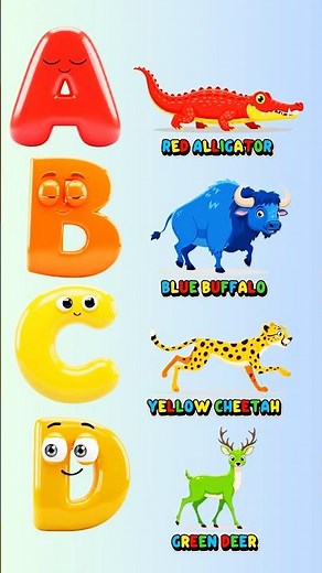 ABC Animals & Colors Song | Red Alligator, Blue Buffalo, Yellow Cheetah & More! 🐊🎨