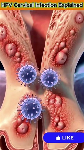 Watch cervical damage happen from HPV #medical #animation