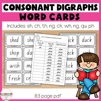 Consonant Digraph Word Cards Pack – Word cards, Tiles, Templates & Awards