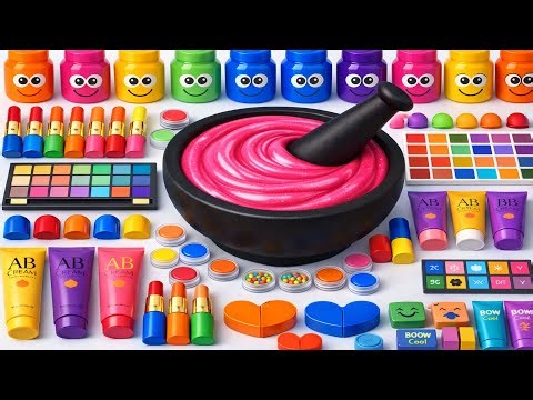 Satisfying Slime ASMR 🌈 DIY How to Mix PINK Cloud Slime with Makeup Cosmetic BBcream Beads Glitter