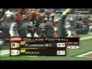 2002 Miami Hurricanes vs Florida State Highlights