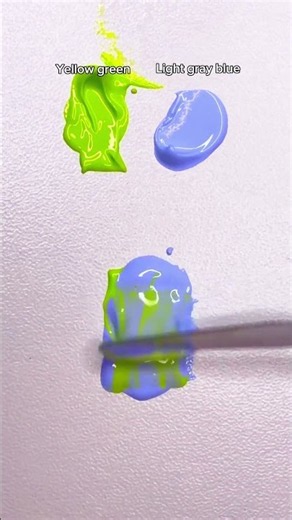Yellow Green + Light Gray Blue | Lime Green Color Mix 💚🎨