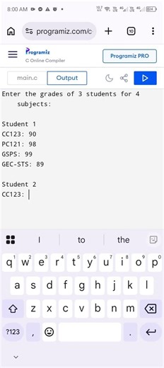 Student Grade / using Multi-dimensional Arrays in C Programming