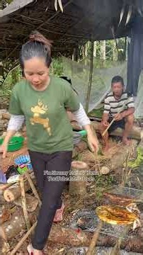 Grilling Fresh River Fish & Wild Durian in the Jungle 🌿
